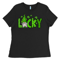 Black lucky gnome st patricks day Ladies Tee - Jasminsmagicworld