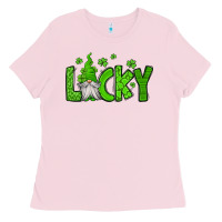 Bubblegum Pink lucky gnome st patricks day Ladies Tee - Jasminsmagicworld