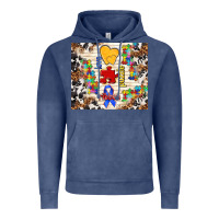 Vintage Denim love puzzle ribbon Vintage Hoodie - TumblerDesignByShophia