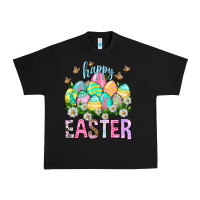 Black Happy Easter with eggs Easter Day Urban Heavy Tee - HowdyJamesFarm