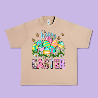 Happy Easter With Eggs Easter Day Urban Heavy Tee Designed By Howdyjamesfarm