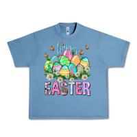 Pebble Blue Happy Easter with eggs Easter Day Urban Heavy Tee - HowdyJamesFarm