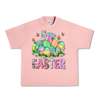 Salmon Happy Easter with eggs Easter Day Urban Heavy Tee - HowdyJamesFarm
