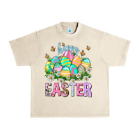 Sandshell Happy Easter with eggs Easter Day Urban Heavy Tee - HowdyJamesFarm
