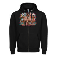 Black Happy Easter Zipper Hoodie - CowhideDigitalArt