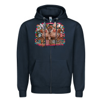 Navy Happy Easter Zipper Hoodie - CowhideDigitalArt