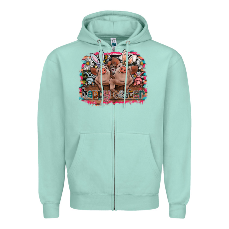 Happy Easter Zipper Hoodie by CowhideDigitalArt | Teevron