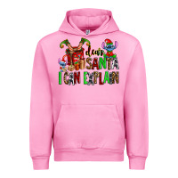 Fuchsia Pink cup of chocolate and  with christmas stitch elf Urban Hoodie - AdoDesignShop