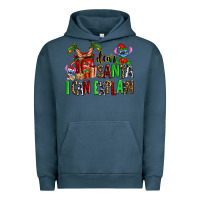 Pigment Midnight Navy cup of chocolate and  with christmas stitch elf Urban Hoodie - AdoDesignShop