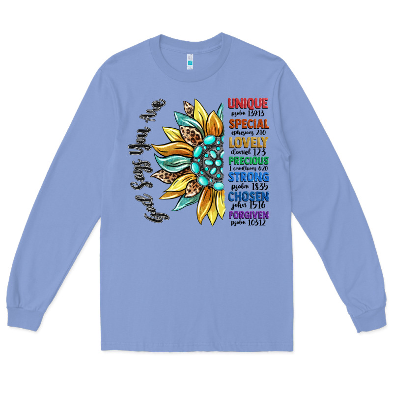 God Says You Are Unique Long Sleeve Tee by CowGirlArtShop | Teevron