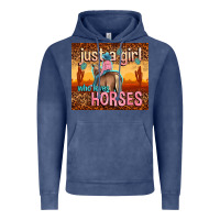 Vintage Denim just a girl who loves horses Vintage Hoodie - TumblerDesignByShophia