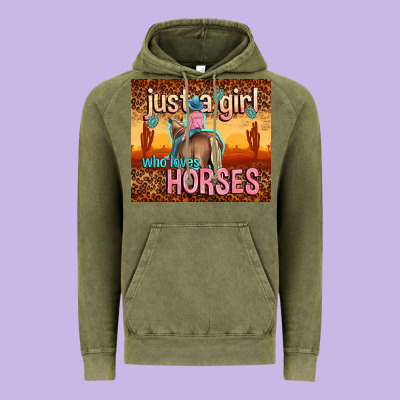 Just A Girl Who Loves Horses Vintage Hoodie Designed By Tumblerdesignbyshophia