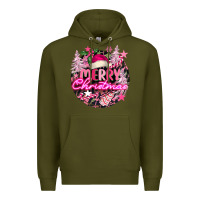 Army Green pink merry christmas Premium Hoodie - FaDigitalArtStudio