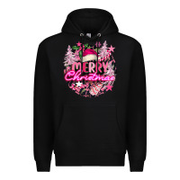 Black pink merry christmas Premium Hoodie - FaDigitalArtStudio