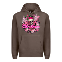 Coffee pink merry christmas Premium Hoodie - FaDigitalArtStudio