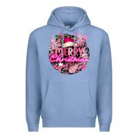 Colony Blue pink merry christmas Premium Hoodie - FaDigitalArtStudio