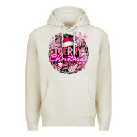 Oatmeal Heather pink merry christmas Premium Hoodie - FaDigitalArtStudio