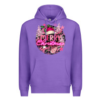 Purple pink merry christmas Premium Hoodie - FaDigitalArtStudio