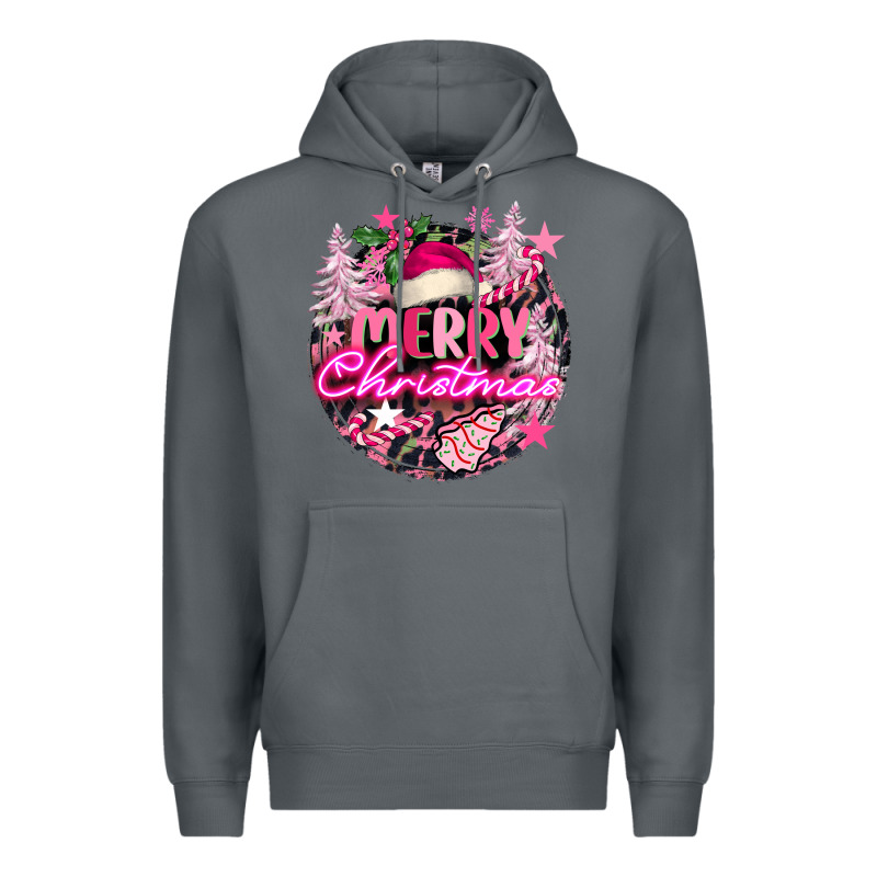 Pink Merry Christmas Premium Hoodie by FaDigitalArtStudio | Teevron
