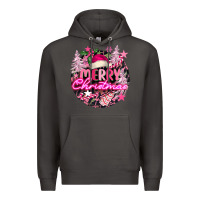 Smoke pink merry christmas Premium Hoodie - FaDigitalArtStudio