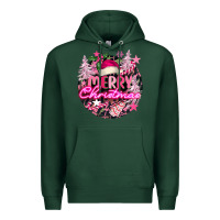 Sports Green pink merry christmas Premium Hoodie - FaDigitalArtStudio