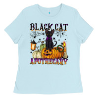 Baby Blue black cat apothecary Ladies Tee - BarkalooDesign