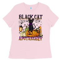 Bubblegum Pink black cat apothecary Ladies Tee - BarkalooDesign