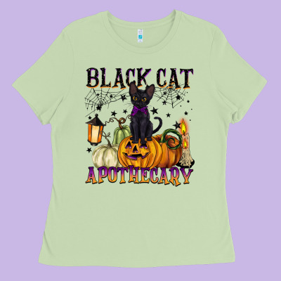 Black Cat Apothecary Ladies Tee Designed By Barkaloodesign