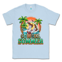 Dusty Blue Cowgirl summer Classic Tee - NancyCooperArtShop