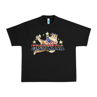 Black Meowica cat 4th of july Urban Heavy Tee - HowdyJamesFarm