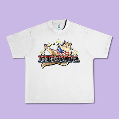 Meowica Cat 4th Of July Urban Heavy Tee Designed By Howdyjamesfarm