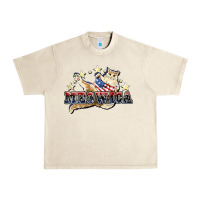 Sandshell Meowica cat 4th of july Urban Heavy Tee - HowdyJamesFarm