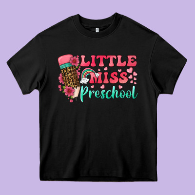 Little Miss Preschool Heavy Core Tee Designed By Bundleandbundleshop