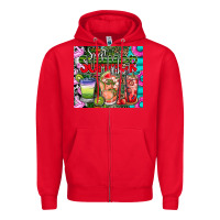 Red summer time Zipper Hoodie - CowhideDigitalArt