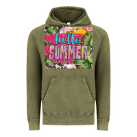 Vintage Olive hello summer with cowhide Vintage Hoodie - TumblerDesignByShophia