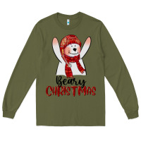 Army Green beary christmas Long Sleeve Tee - CowGirlArtShop