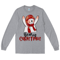 Heather Grey beary christmas Long Sleeve Tee - CowGirlArtShop