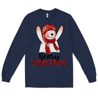 Navy beary christmas Long Sleeve Tee - CowGirlArtShop