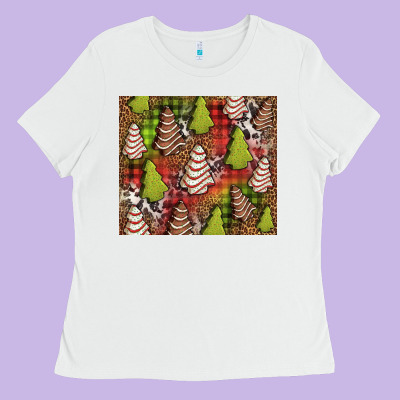 Christmas Cakes Western Ladies Tee Designed By Jasminsmagicworld