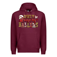 Burgundy busy raising ballers baseball Premium Hoodie - Jasminsmagicworld