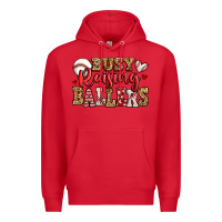 Red busy raising ballers baseball Premium Hoodie - Jasminsmagicworld