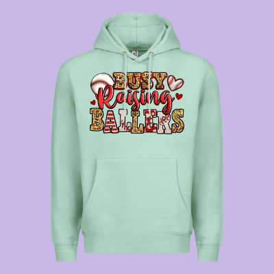 Busy Raising Ballers Baseball Premium Hoodie Designed By Jasminsmagicworld