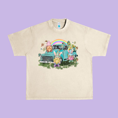 Easter Gnomies With Truck Easter Day Urban Heavy Tee Designed By Howdyjamesfarm