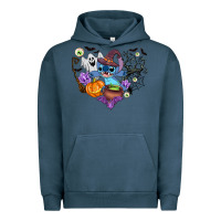 Pigment Midnight Navy stitch heart halloween Urban Hoodie - AdoDesignShop