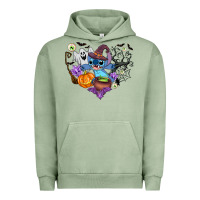 Pigment Oil Green stitch heart halloween Urban Hoodie - AdoDesignShop