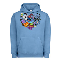 Pigment Pebble Blue stitch heart halloween Urban Hoodie - AdoDesignShop
