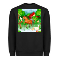 Black farm life seamless pattern Heavyweight Sweatshirt - FaDigitalArtStudio