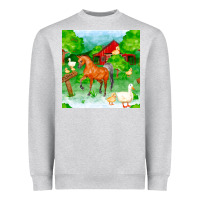 Heather Grey farm life seamless pattern Heavyweight Sweatshirt - FaDigitalArtStudio
