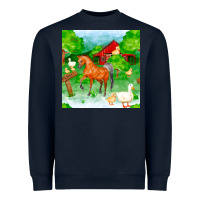Navy farm life seamless pattern Heavyweight Sweatshirt - FaDigitalArtStudio