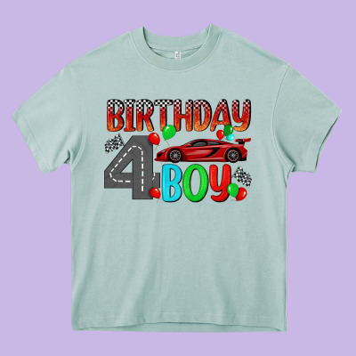 Birthday Boy 4 Heavy Core Tee Designed By Bundleandbundleshop